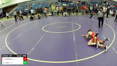 14U Boys - 126 lbs Cons. Round 4 - Jaiden Lopez, Toss Em Up Wrestling Academy vs Owen Catalano, Fox Lake Wrestling Club