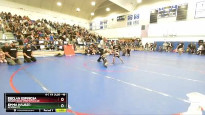 49 lbs Quarterfinal - Declan Espinosa, Rough House Wrestling Club vs Emma Hauser, NexGen RTC