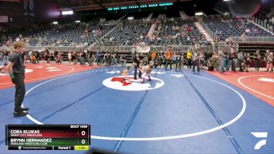 55-59 lbs Round 3 - Brynn Hernandez, Worland Wrestling Club vs Cora Klukas, Windy City Wrestlers