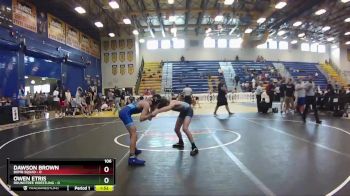 106 lbs Round 1 (8 Team) - Owen Etris, Roundtree Wrestling vs Dawson Brown, Bomb Squad