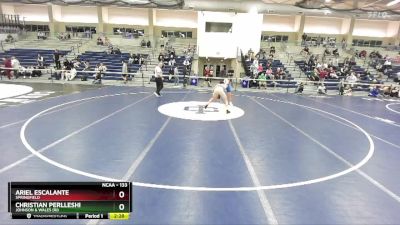 133 lbs Cons. Round 2 - Christian Perlleshi, Johnson & Wales (RI) vs Ariel Escalante, Springfield