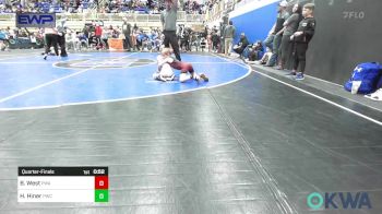 52 lbs Quarterfinal - Benji West, Perry Wrestling Academy vs Huxley Hiner, Pawnee Wrestling Club