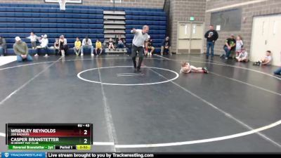 43 lbs Champ. Round 1 - Wrenley Reynolds, 208 Badgers vs Casper Branstetter, Hi Desert Mat Club