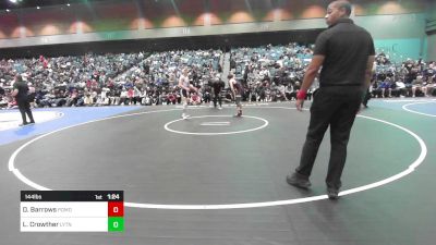 144 lbs Quarterfinal - Derek Barrows, Pomona vs Logan Crowther, Layton