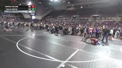 88 lbs Champ. Rd Of 16 - Justice Collins, Hugoton Wrestling Club vs Kal-el Bettis, Knights Youth Wrestling