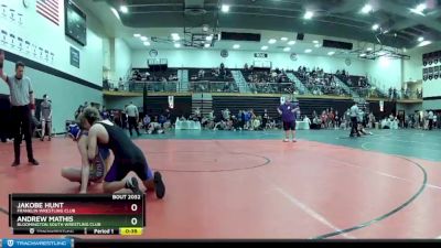 145 lbs Cons. Round 3 - Andrew Mathis, Bloomington South Wrestling Club vs Jakobe Hunt, Franklin Wrestling Club