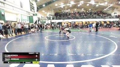 130 lbs Quarterfinal - Ty Balkovich, Meridian vs Trayl Morgan, Emmett