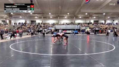 Girls 152 lbs Cons. Round 1 - Mariah Gordon, Shelbyville Central High School vs Briley Lively, Knoxville Halls High School