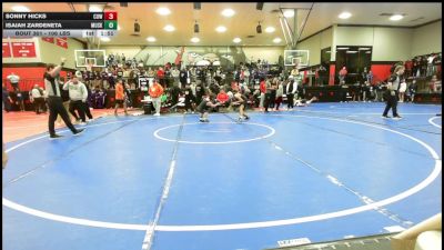 106 lbs Quarterfinal - Sonny Hicks, Coweta vs Isaiah Zardeneta, Muskogee