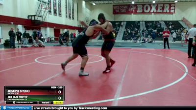 285 lbs Cons. Round 2 - Julian Ortiz, Linfield University vs Joseph Speno, Pacific (OR)