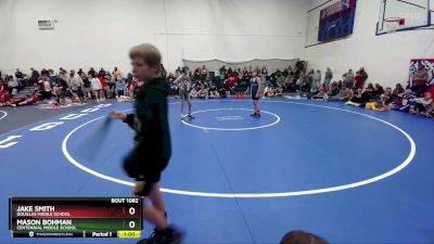 80-82 lbs Round 2 - Mason Bohman, Centennial Middle School vs Jake Smith, Douglas Middle School