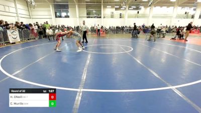 91 lbs Round Of 32 - Hunter ONeill, ME Trappers WC vs Caiden Murillo, Ddk Wc
