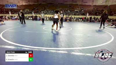 100 lbs Semifinal - Jediah Daniels, Maize WC vs Drake Breslin, Choctaw Ironman Youth Wrestling