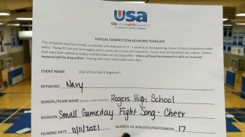 Rogers High School [High School -- Fight Song -- Cheer] 2021 USA Virtual Spirit Regional I