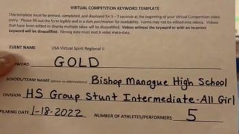 Bishop Manogue High School [HS Group Stunt Intermediate - All Female] 2022 USA Virtual Spirit Regional II
