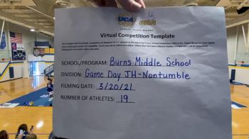 Burns Middle School [Game Day Junior High] 2021 UCA & UDA March Virtual Challenge