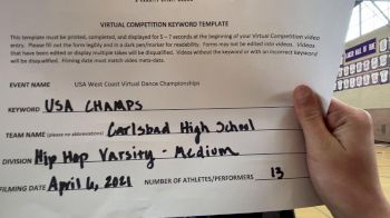 Carlsbad High School [Hip Hop Varsity - Medium] 2021 USA Virtual West Coast Dance Championships