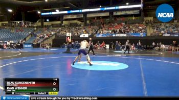 133 lbs Prelim Round 1 - Beau Klingensmith, Sioux Falls vs Ryan Wehner, Lake Erie