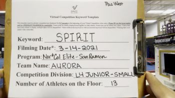Nor Cal Elite All Stars - San Ramon - Aurora [L4 Junior - Small] 2021 PacWest Virtual Championship