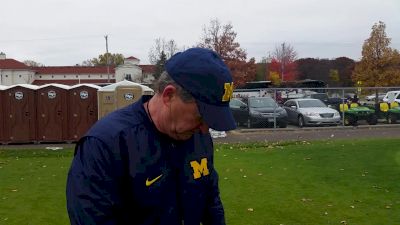 Mike McGuire after the Michigan women won Big 10s