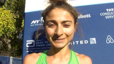 Alexi Pappas after finishing 2nd at Abbott 5K, talks Rio and Hood to Coast