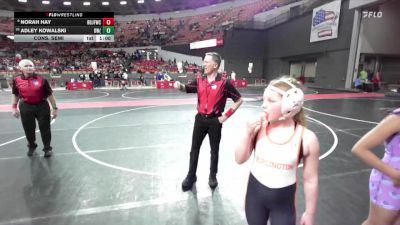 105 lbs Cons. Semi - Norah Hay, Brown Deer Jr Falcons Wrestling Club vs Adley Kowalski, Demons WC (Burlington)