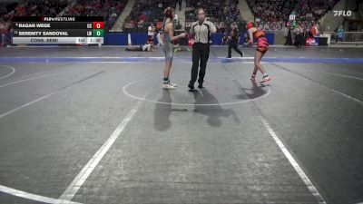 105 lbs Cons. Semi - Ragan Wege, Clay County vs Serenity Sandoval, Lucas Wrestling