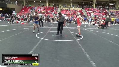 95 lbs Round 3 (6 Team) - Tyler Christensen, Honey Badger Wrestling Club vs Vince Maturo, SlyFox Silver