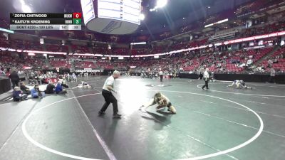 100 lbs Cons. Quarters - Zofia Chitwood, Mukwonago vs Kaitlyn Kroening, Bonduel