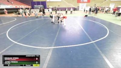 113 lbs Cons. Round 3 - Keagan Steen, Red Rock Central vs James Penick, Missouri