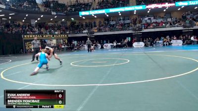 119 lbs Quarterfinal - Evan Andrew, Mt. Edgecumbe High School vs Brenden Moncibaiz, Skagway High School