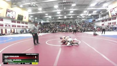 150 lbs Champ. Round 2 - Michael Valencia, Yuma Catholic vs Kodi Ferguson, Pima