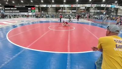 75 lbs Cons. Round 4 - Brody Miller, Worland Wrestling Club vs Karsten Storms, Winner Youth Wrestling
