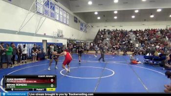 195 lbs Champ. Round 1 - Juan Ramirez, Fullerton Union High School Wr vs Bryan Romero, JW North