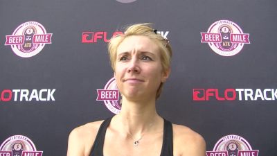 Caitlin Batten after winning the beer mile world championships