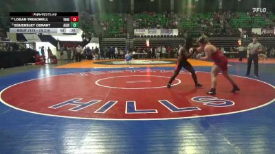 7A 215 lbs Cons. Round 2 - Logan Treadwell, Thompson HS vs Eguensley Cerant, Albertville