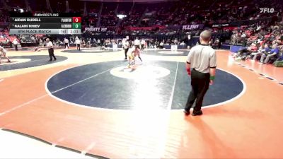 3A 126 lbs 5th Place Match - Kalani Khiev, Carol Stream (Glenbard North) vs Aidan Durell, Plainfield (North)