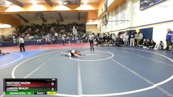 132 lbs Round 2 - Landon Braley, Wickenburg vs Matthew Mazon, Lee Williams HS