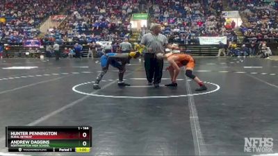 1 - 144 lbs Cons. Semi - Andrew Daggins, Northampton High School vs Hunter Pennington, Rural Retreat