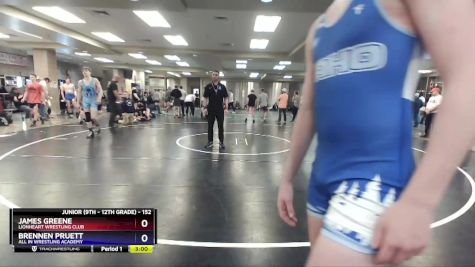 152 lbs Cons. Semi - James Greene, Lionheart Wrestling Club vs Brennen Pruett, All In Wrestling Academy