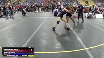 110 lbs Semis & 3rd Wb (16 Team) - Emma Baertlein, Southern Oregon University vs Tristan Nitta, Grand View