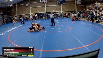 197 lbs Champ. Round 2 - Dillon Sorenson, Snow College vs Kai Argyros, Unattached