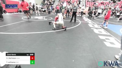 92 lbs Consolation - Damian Barbosa, Honey Badgers Wrestling Club vs Tyrion Williams, Claremore Wrestling Club