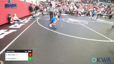 46 lbs Semifinal - Carter Mcculley, Claremore Wrestling Club vs Gerami President, Victory Grappling Club