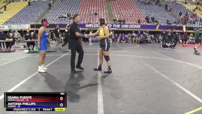 160 lbs Quarters & 1st Wb (16 Team) - Antonia Phillips, Aurora vs Xsaria Puente, Adrian College