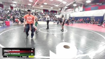 113 lbs Champ. Round 2 - Armani Rodriguez, Poway vs Preston Espinoza, Olympian