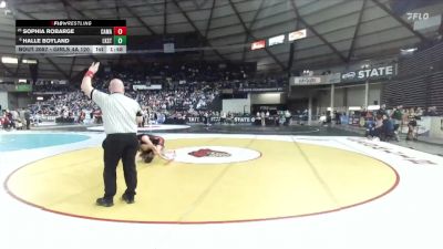 Girls 4A 120 lbs Champ. Round 1 - Sophia Robarge, Camas (Girls) vs Halle Boyland, Lake Stevens (Girls)