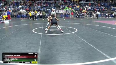 103 lbs Cons. Round 4 - Anthony Brown, Beat The Streets Chicago-Bellwood vs Cole Forsyth, Stampede WC