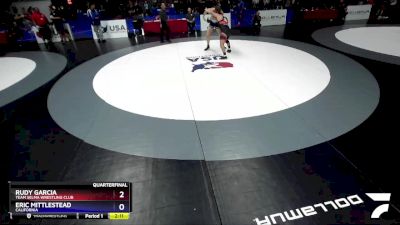 97 lbs Quarterfinal - Rudy Garcia, Team Selma Wrestling Club vs Eric Mittlestead, California