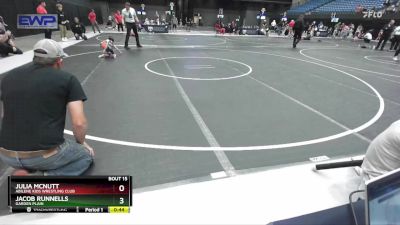 40 lbs Quarterfinal - Julia McNutt, Abilene Kids Wrestling Club vs Jacob Runnells, Garden Plain